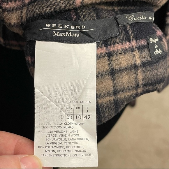 Max Mara Weekend | Plaid Reversible Wool Jacket Navy - Picture 7 of 14